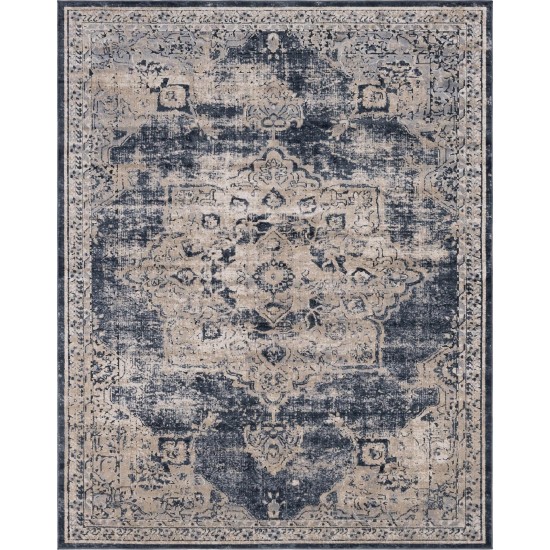 Rug Unique Loom Chateau Navy Blue Rectangular 8' 0 x 10' 0