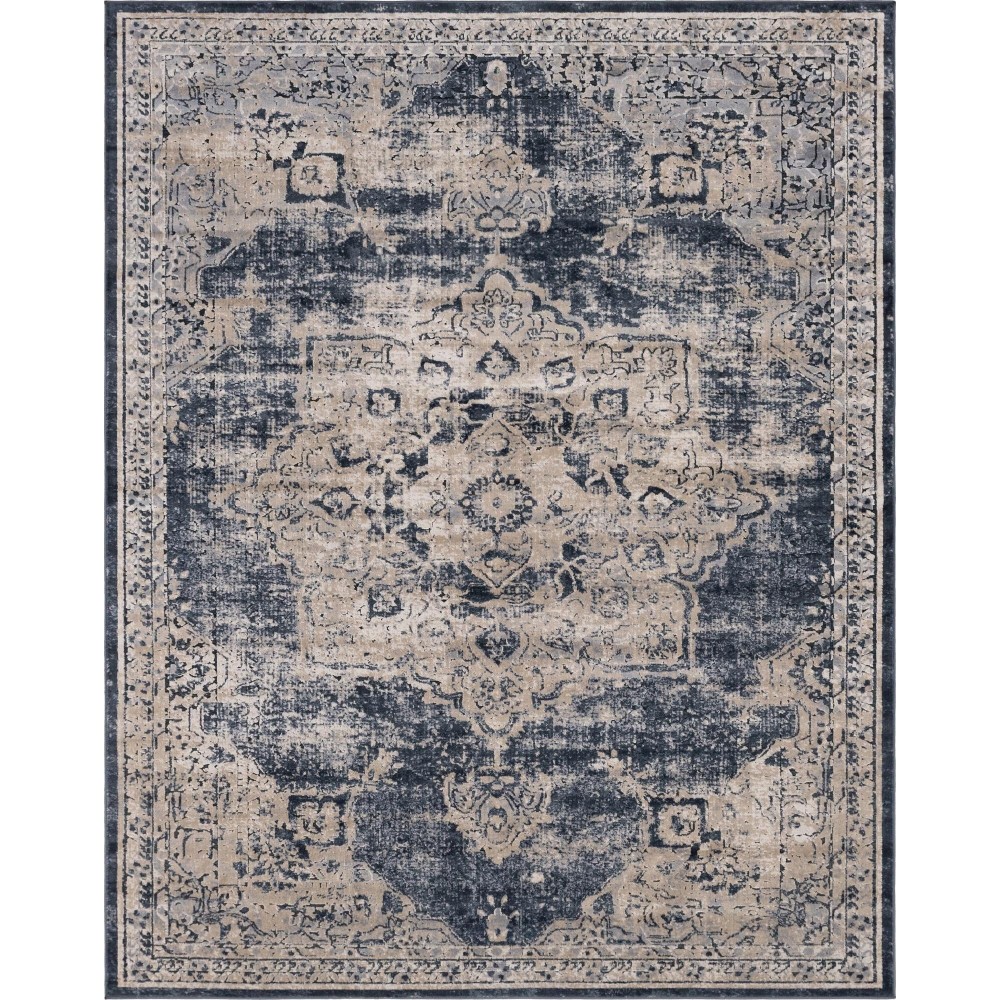 Rug Unique Loom Chateau Navy Blue Rectangular 8' 0 x 10' 0 Rug Unique Loom Chateau Navy Blue Rectangular 8' 0 x 10' 0