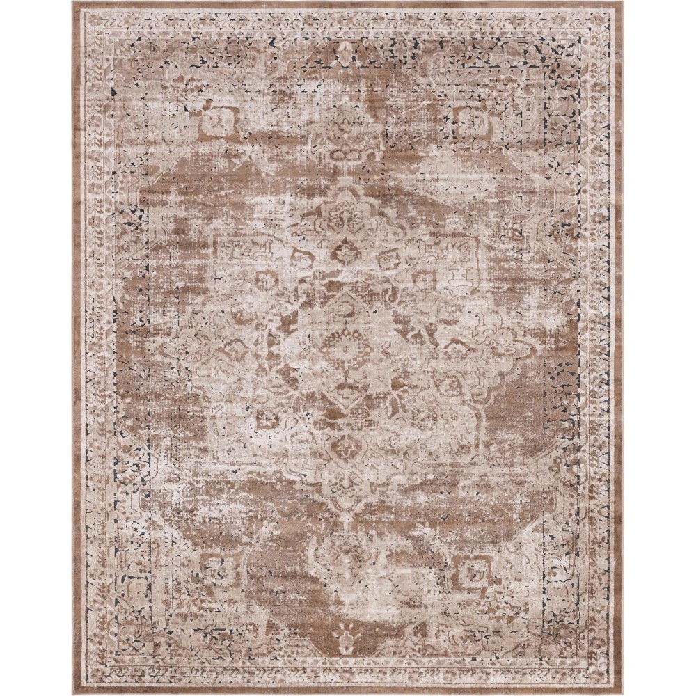 Rug Unique Loom Chateau Light Brown Rectangular 8' 0 x 10' 0