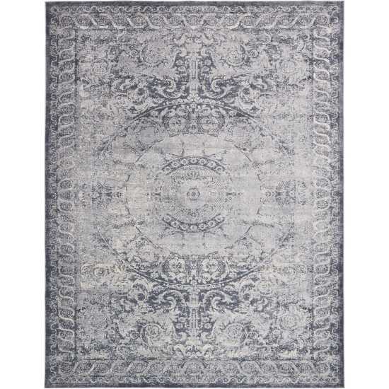 Rug Unique Loom Chateau Navy Blue Rectangular 8' 0 x 10' 0