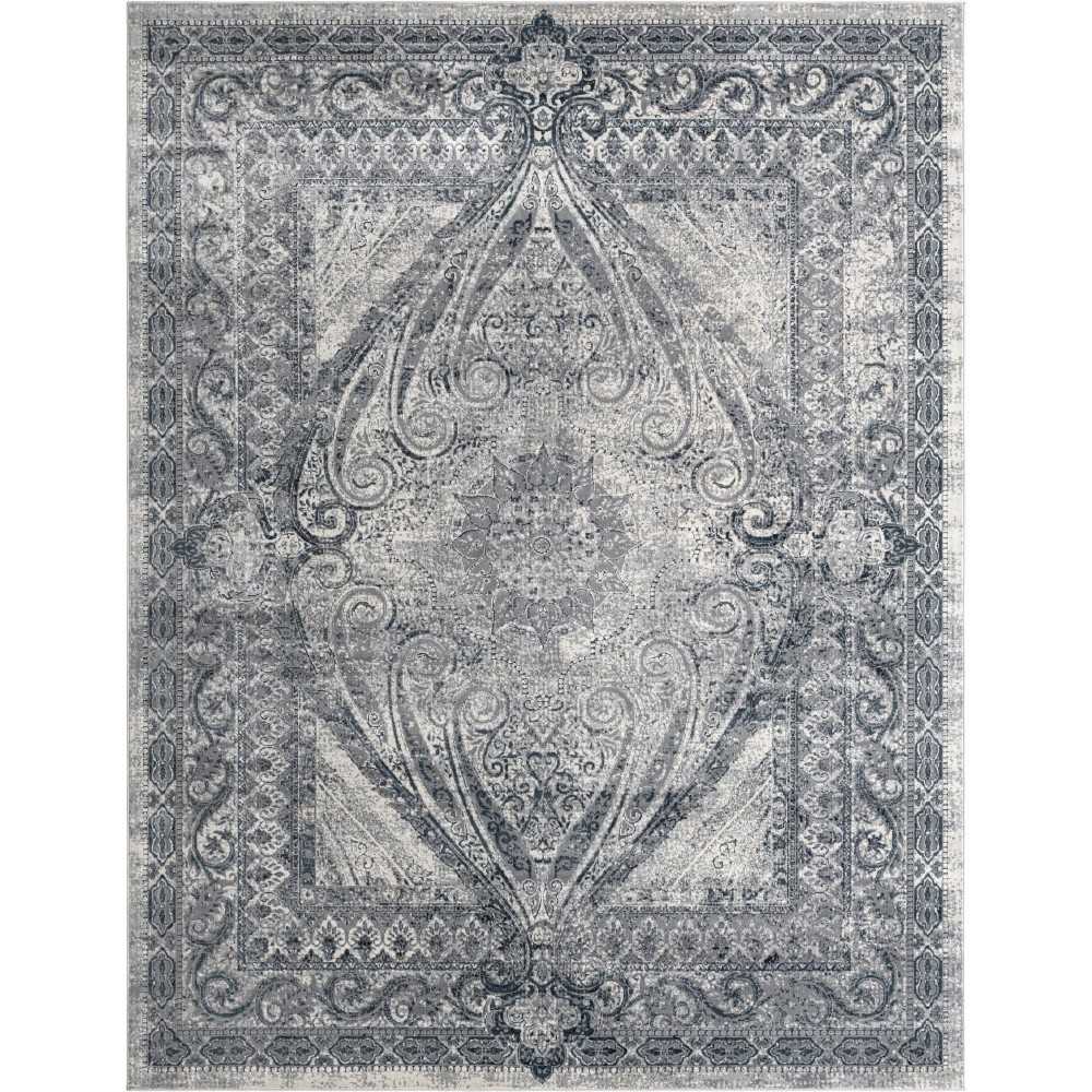Rug Unique Loom Chateau Navy Blue Rectangular 8' 0 x 10' 0 Rug Unique Loom Chateau Navy Blue Rectangular 8' 0 x 10' 0