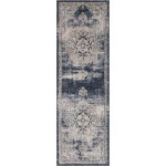 Rug Unique Loom Chateau Navy Blue Runner 2' 2 x 6' 7