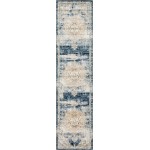 Rug Unique Loom Chateau Beige/Navy Blue Runner 2' 2 x 8' 6