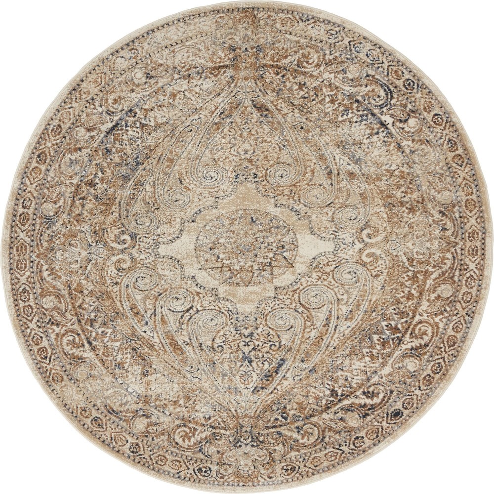 Rug Unique Loom Chateau Beige Round 4' 0 x 4' 0 Rug Unique Loom Chateau Beige Round 4' 0 x 4' 0
