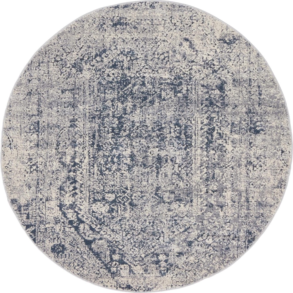Rug Unique Loom Chateau Navy Blue Round 4' 0 x 4' 0 Rug Unique Loom Chateau Navy Blue Round 4' 0 x 4' 0