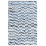 Rug Unique Loom Chindi Chevron Denim Rectangular 2' 0 x 3' 0