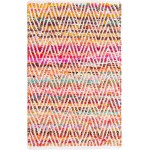 Rug Unique Loom Chindi Chevron Multi/Red Rectangular 2' 0 x 3' 0