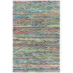 Rug Unique Loom Chindi Chevron Multi/Green Rectangular 4' 0 x 6' 0