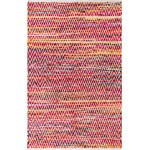 Rug Unique Loom Chindi Chevron Multi/Red Rectangular 4' 0 x 6' 0