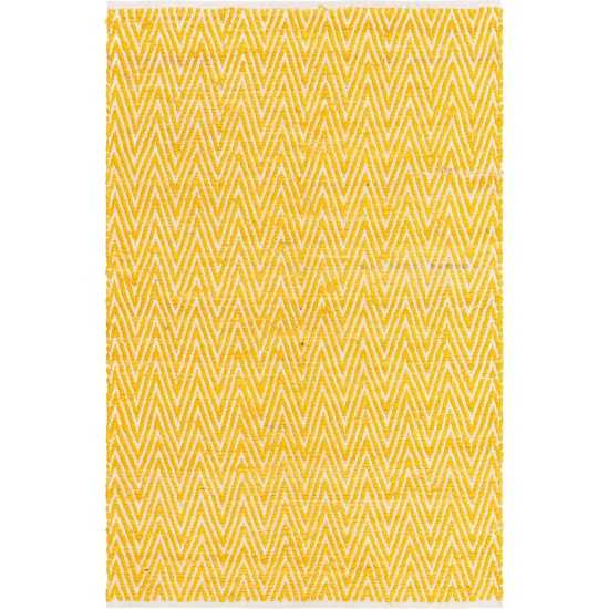 Rug Unique Loom Chindi Chevron Yellow Rectangular 4' 0 x 6' 0