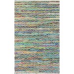 Rug Unique Loom Chindi Chevron Multi/Green Rectangular 5' 0 x 8' 0
