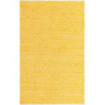 Rug Unique Loom Chindi Chevron Yellow Rectangular 5' 0 x 8' 0