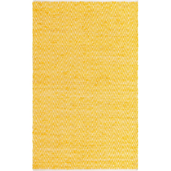 Rug Unique Loom Chindi Chevron Yellow Rectangular 5' 0 x 8' 0