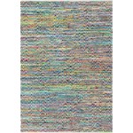 Rug Unique Loom Chindi Chevron Multi/Green Rectangular 7' 0 x 10' 0