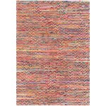 Rug Unique Loom Chindi Chevron Multi/Red Rectangular 7' 0 x 10' 0