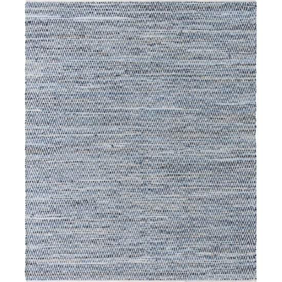 Rug Unique Loom Chindi Chevron Denim Rectangular 9' 0 x 12' 0