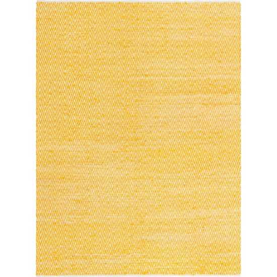 Rug Unique Loom Chindi Chevron Yellow Rectangular 9' 0 x 12' 0