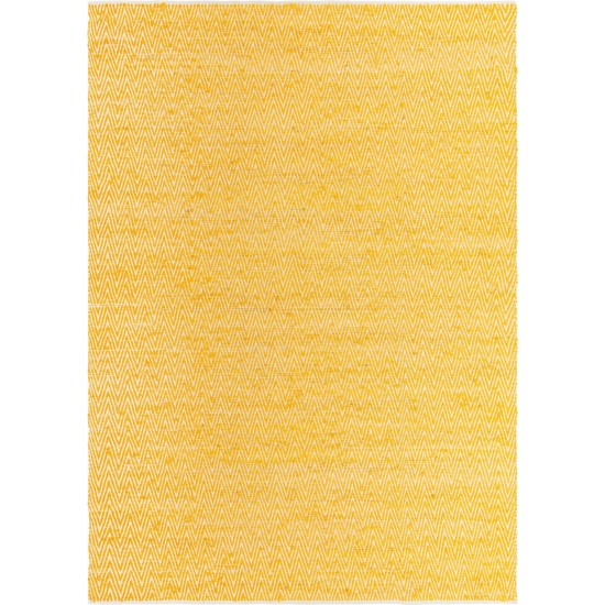 Rug Unique Loom Chindi Chevron Yellow Rectangular 10' 0 x 14' 0