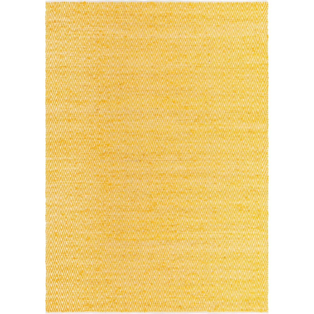 Rug Unique Loom Chindi Chevron Yellow Rectangular 10' 0 x 14' 0