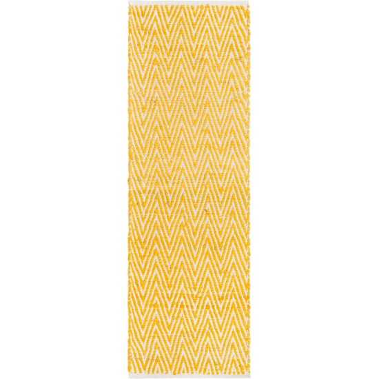 Rug Unique Loom Chindi Chevron Yellow Runner 2' 2 x 6' 0