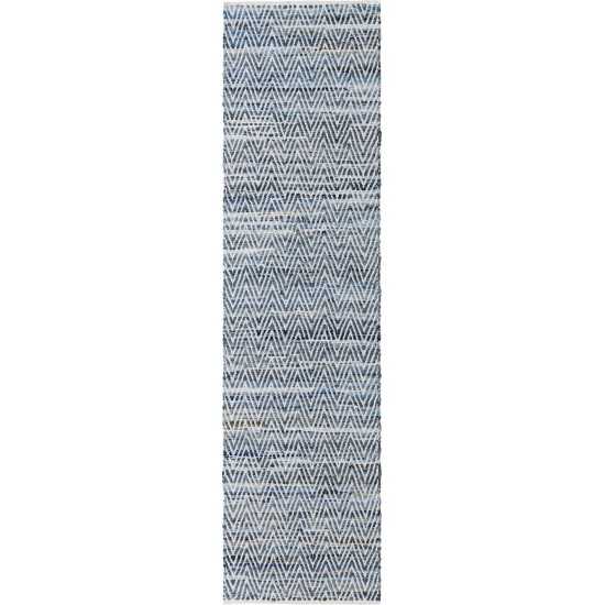 Rug Unique Loom Chindi Chevron Denim Runner 2' 7 x 10' 0