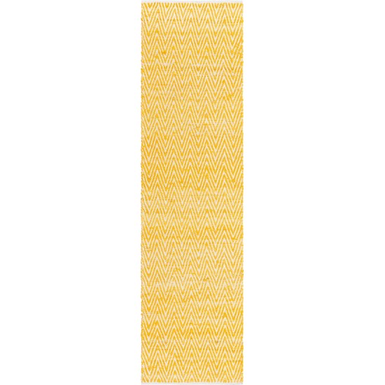 Rug Unique Loom Chindi Chevron Yellow Runner 2' 7 x 10' 0