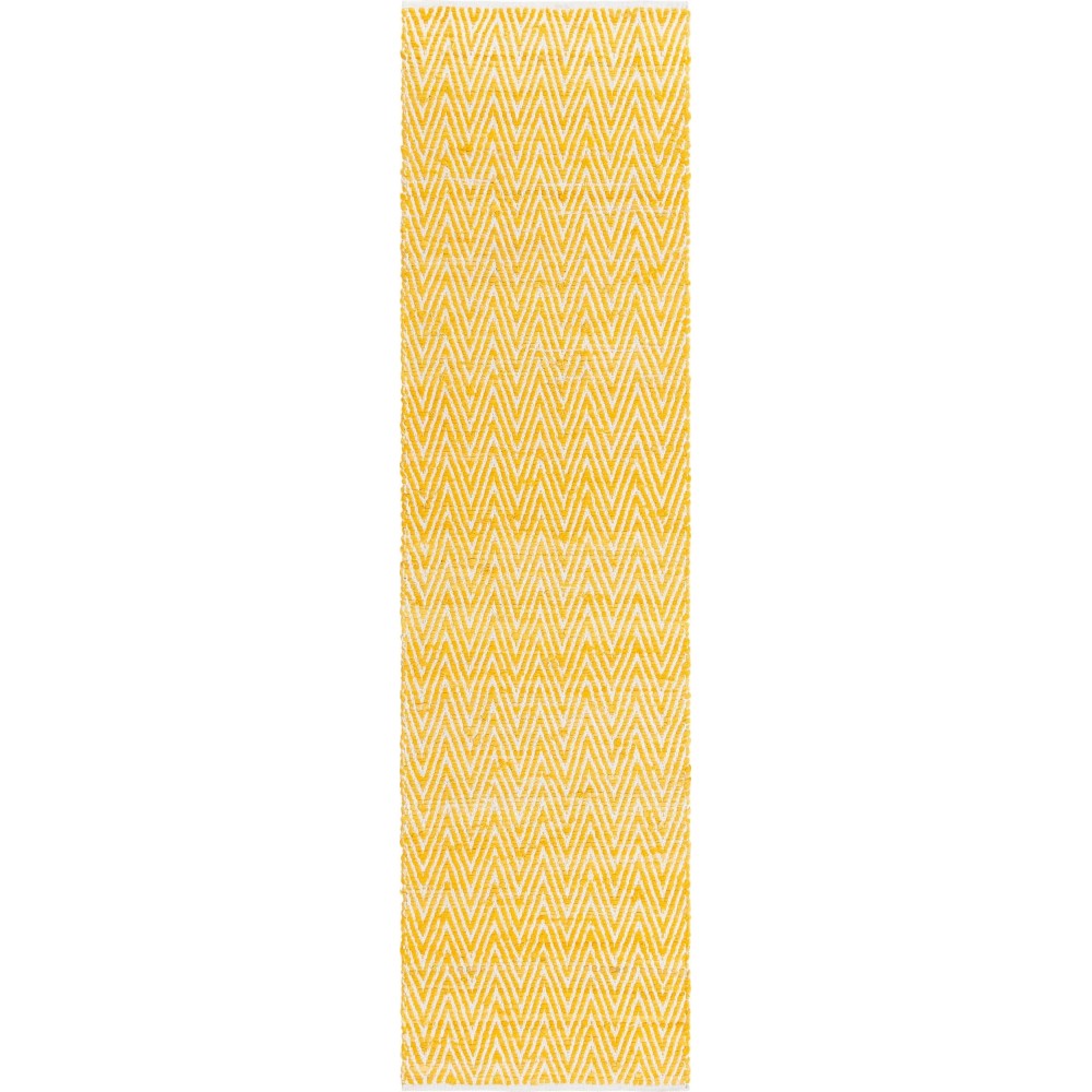 Rug Unique Loom Chindi Chevron Yellow Runner 2' 7 x 10' 0