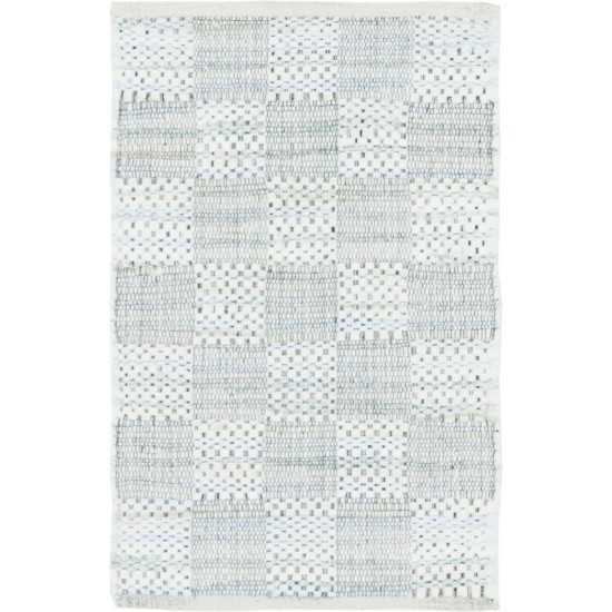 Rug Unique Loom Chindi Cotton Ivory Rectangular 2' 0 x 3' 0