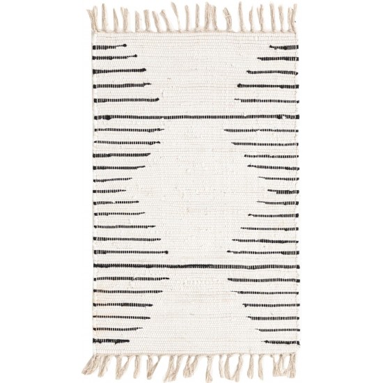 Rug Unique Loom Chindi Cotton Ivory Rectangular 2' 0 x 3' 0