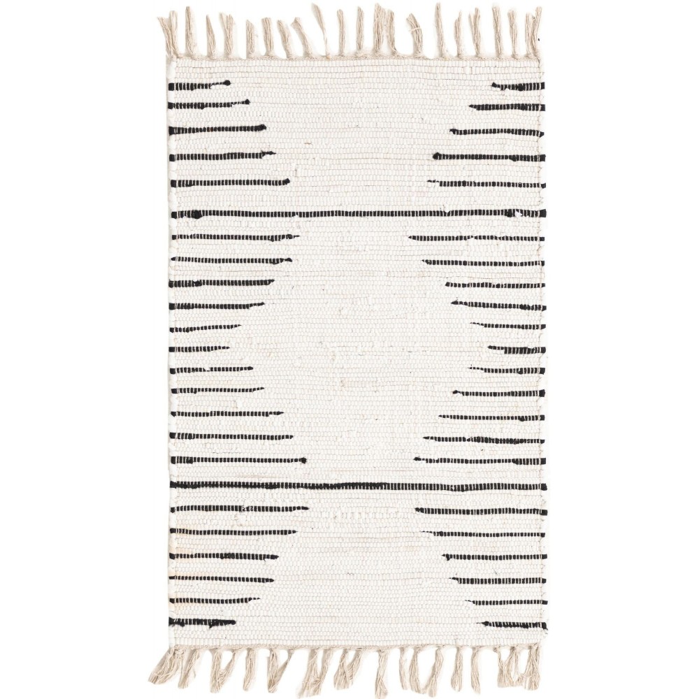 Rug Unique Loom Chindi Cotton Ivory Rectangular 2' 0 x 3' 0 Rug Unique Loom Chindi Cotton Ivory Rectangular 2' 0 x 3' 0