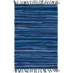 Rug Unique Loom Chindi Cotton Navy Blue Rectangular 2' 2 x 3' 0