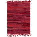 Rug Unique Loom Chindi Cotton Red Rectangular 2' 2 x 3' 0