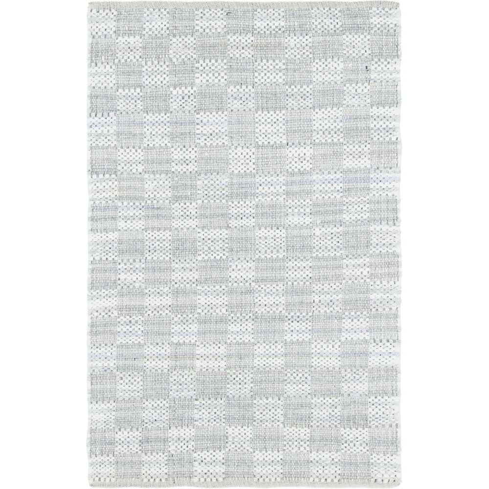 Rug Unique Loom Chindi Cotton Ivory Rectangular 4' 0 x 6' 0