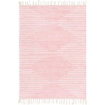 Rug Unique Loom Chindi Cotton Pink Rectangular 4' 0 x 6' 0