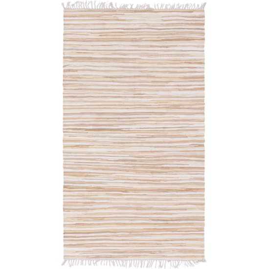 Rug Unique Loom Chindi Cotton Beige Rectangular 5' 0 x 8' 0