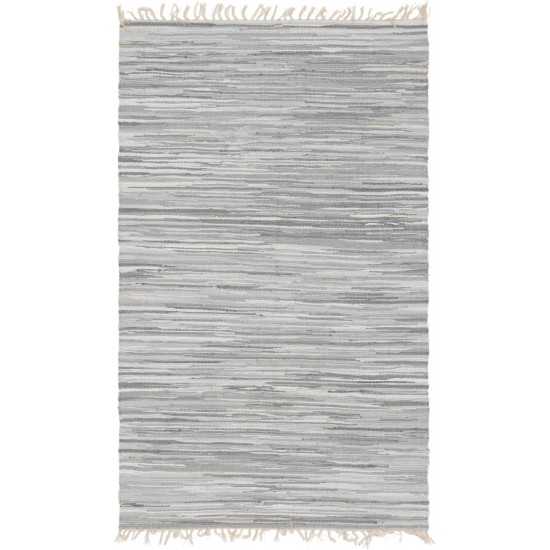 Rug Unique Loom Chindi Cotton Gray Rectangular 5' 0 x 8' 0