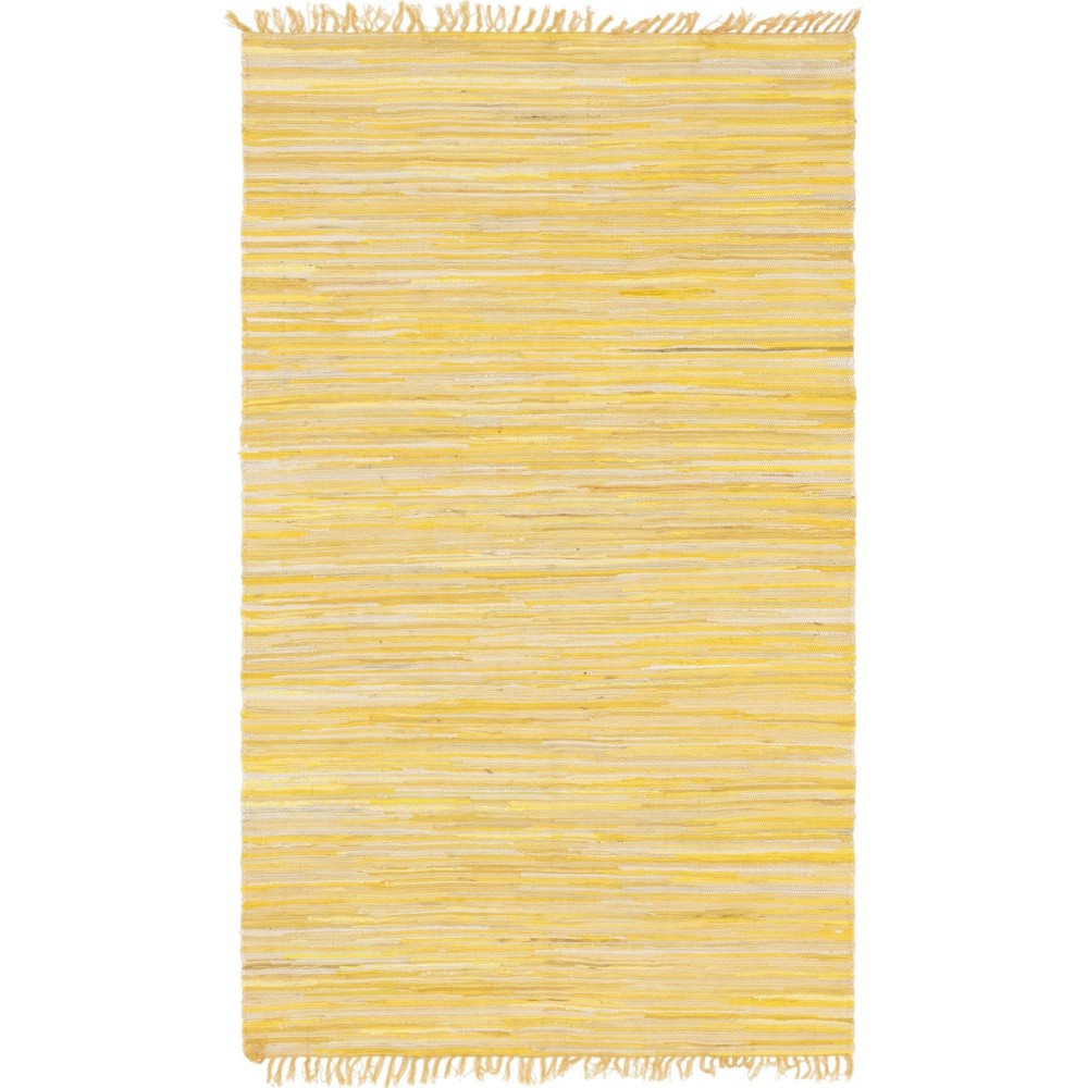 Rug Unique Loom Chindi Cotton Yellow Rectangular 5' 0 x 8' 0