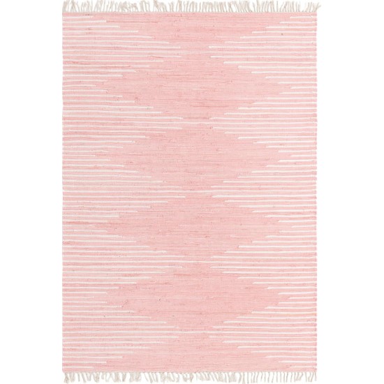 Rug Unique Loom Chindi Cotton Pink Rectangular 7' 0 x 10' 0