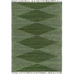 Rug Unique Loom Chindi Cotton Green Rectangular 7' 0 x 10' 0