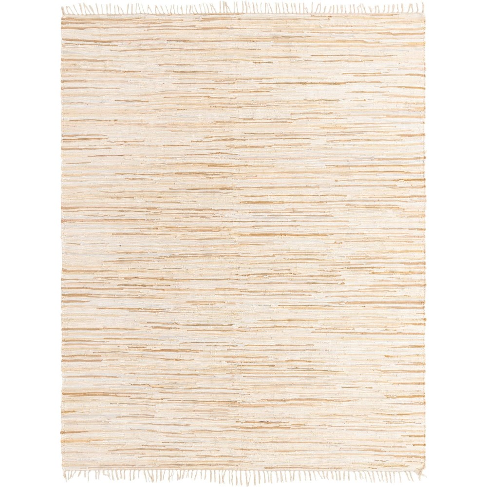 Rug Unique Loom Chindi Cotton Beige Rectangular 8' 0 x 10' 0