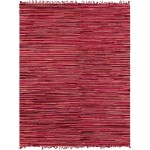 Rug Unique Loom Chindi Cotton Red Rectangular 8' 0 x 10' 0