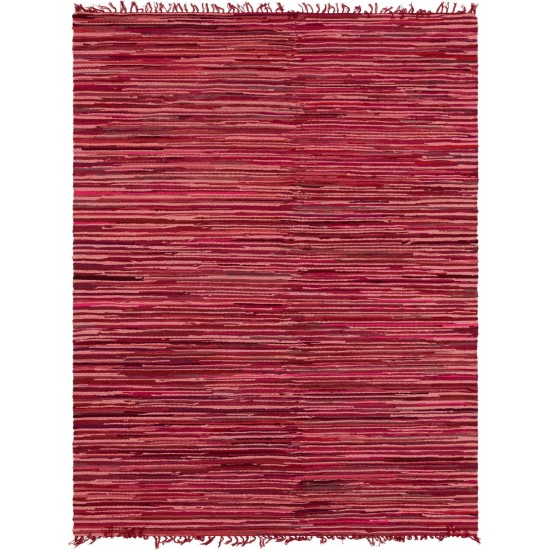 Rug Unique Loom Chindi Cotton Red Rectangular 8' 0 x 10' 0