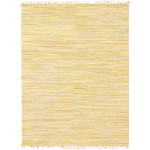 Rug Unique Loom Chindi Cotton Yellow Rectangular 8' 0 x 10' 0