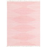 Rug Unique Loom Chindi Cotton Pink Rectangular 8' 0 x 11' 0