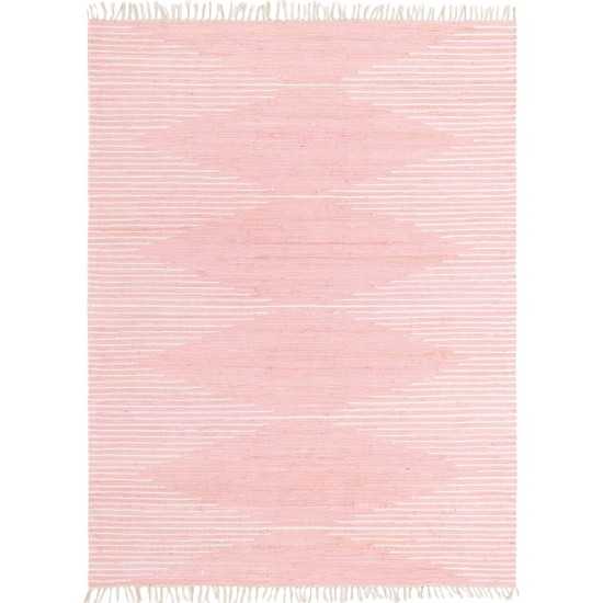 Rug Unique Loom Chindi Cotton Pink Rectangular 8' 0 x 11' 0