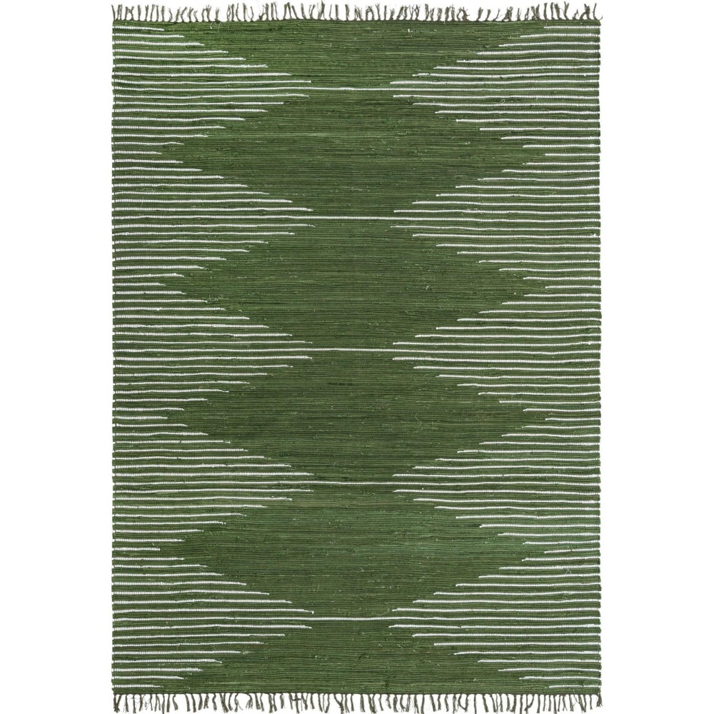 Rug Unique Loom Chindi Cotton Green Rectangular 8' 0 x 11' 0 Rug Unique Loom Chindi Cotton Green Rectangular 8' 0 x 11' 0