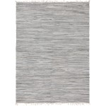 Rug Unique Loom Chindi Cotton Gray Rectangular 9' 0 x 12' 0