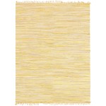 Rug Unique Loom Chindi Cotton Yellow Rectangular 9' 0 x 12' 0