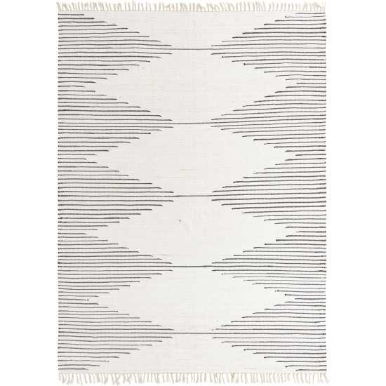 Rug Unique Loom Chindi Cotton Ivory Rectangular 9' 0 x 12' 0