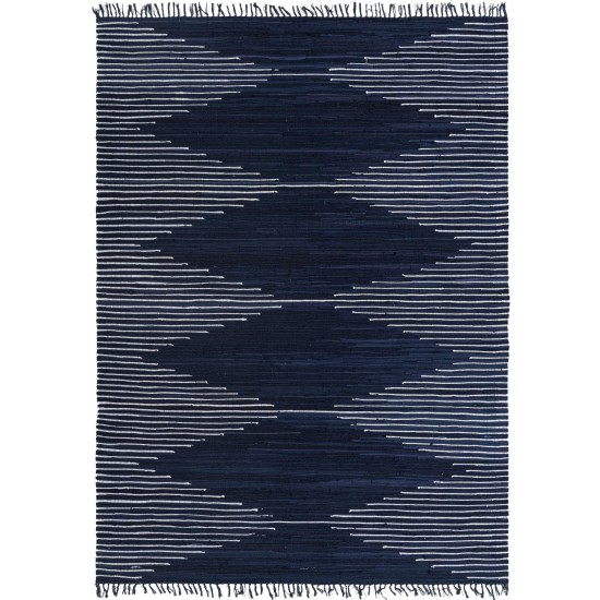 Rug Unique Loom Chindi Cotton Navy Blue Rectangular 9' 0 x 12' 0